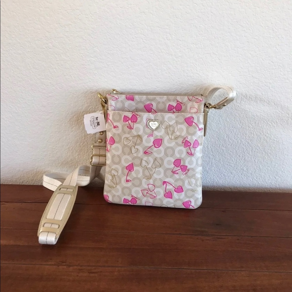 Coach Crossbody Bag with Cherry Hearts
